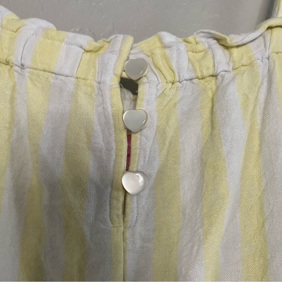 Stoney Clover Lane x Target Butter Yellow Striped Linen Jumpsuit Size Small - Picture 4 of 12